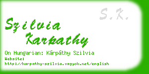 szilvia karpathy business card